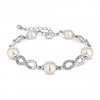 Silver Plated Infinity And Pearl Bracelet