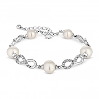 Silver Plated Infinity And Pearl Bracelet