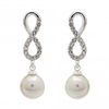 Silver Plated Infinity And Pearl Earrings