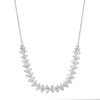 Silver Plated Iris Cubic Zirconia Baguette Toggle Necklace