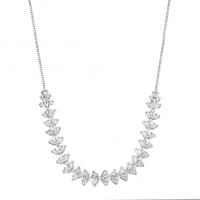 Silver Plated Iris Cubic Zirconia Baguette Toggle Necklace