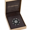 Silver Plated Jet And Pave Crystal Wreath Brooch - Gift Boxed