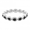 Silver Plated Jet Pear Stretch Bracelet