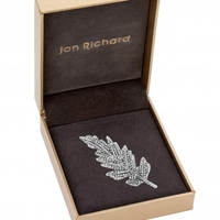Silver Plated Leaf Brooch - Gift Boxed
