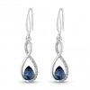 Silver Plated Made of Swarovski Blue Infinity Earrings