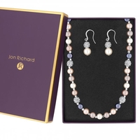 Silver Plated Mix Pearl Colour Set - Gift Boxed