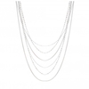 Silver Plated Mixed Chain Mulitrow Necklace