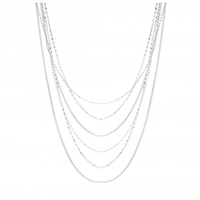 Silver Plated Mixed Chain Mulitrow Necklace