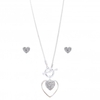 Silver Plated Mop Heart Charm Set