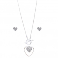 Silver Plated Mop Heart Charm Set