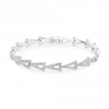 Silver Plated Multi Chevron Pave Link Bracelet
