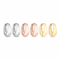 Silver Plated Multi Tone Polished Hoop Earrings - Pack Of 3