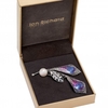 Silver Plated Ombre Pink Twin Flower Brooch - Gift Boxed