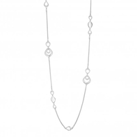 Silver Plated Open Diamond Rope Necklace
