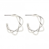 Silver Plated Open Twist Hoop Earrings