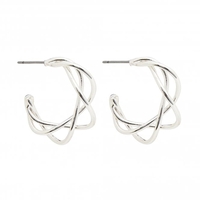Silver Plated Open Twist Hoop Earrings