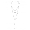 Silver Plated Padlock Charm Cluster Layered Necklace