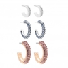 Silver Plated Pastel Hoop Earrings - Pack Of 3