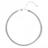 Silver Plated Pave Crystal Tube Necklace