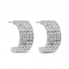 Silver Plated Pave Cubic Zicronia Half Hoop Earring