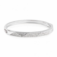 Silver Plated Pave Pyramid Bangle Bracelet