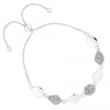 Silver Plated Pave Stones Polished Crystal Toggle Bracelet