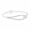 Silver Plated Pear Drop Linked Bangle