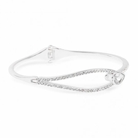 Silver Plated Pear Drop Linked Bangle
