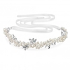 Silver Plated Pearl And Crystal Cluster Halo Tiara