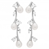 Silver Plated Pearl And Crystal Earring