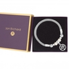 Silver Plated Pearl And Crystal Tree Of Life Charm Stretch Bracelet - Gift Boxed