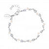 Silver Plated Pearl and Crystal Vine Pear Drop Bracelet
