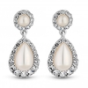 Silver Plated Pearl Centre Pear Drop Earrings