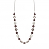 Silver Plated Pink Crystal And Pearl Necklace