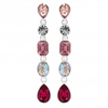 Silver Plated Pink Mixed Shape Linear Drop Earring