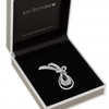 Silver Plated Polished And Pave Infinity Ribbon Brooch