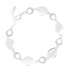 Silver Plated Polished And Pave Open Link Bracelet