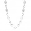 Silver Plated Polished And Pave Open Link Necklace