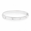 Silver Plated Polished Crystal Bangle