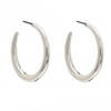 Silver Plated Polished Hoop Earrings