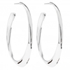 Silver Plated Polished Oval Hoop Earring