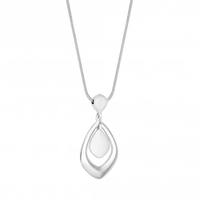 Silver Plated Polished Satin Nugget Pendant