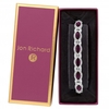 Silver Plated Purple Crystal Navette Stretch Bracelet - Gift Boxed