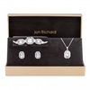 Silver Plated Rectangle Halo Set - Gift Boxed