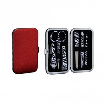 Silver Plated Red Glitter Manicure Set