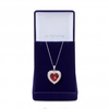 Silver Plated Ruby Red Cubic Zirconia Heart Pendant - Gift Boxed