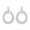 Silver Plated Satin Polish Drop Earring