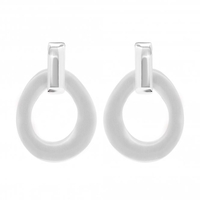 Silver Plated Satin Polish Drop Earring