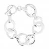 Silver Plated Satin Polished Link Bracelet