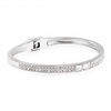 Silver Plated Square Crystal Open Bangle